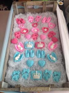 Boy:girl baby shower favours